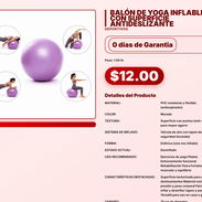 BALÓN DE YOGA INFLABLE CON SUPERFICIE ANTIDESLIZANTE . - Img 57555541