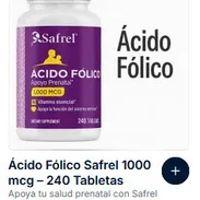 Ácido Fólico Safrel 1000 mcg – 240 Tabletas - Img 50190925