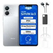Teléfono Tecno Spark Go 3, 4GB Ram + 4GB Virtual, Total 8GB Ram, 64Gb, Con Cover, Mica y Audífonos - Titanium - Img 55928466