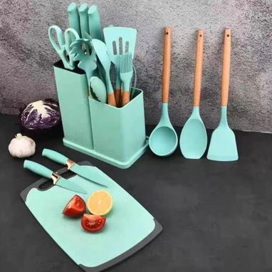 🚨Set De Cocina 🚨19 piezas 💰Precio : 23 USD 🚨 Material: Madera Y Silicona. F - Img 124844540