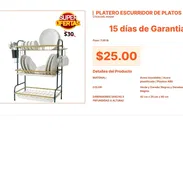 Platero Escurridor de Platos Verde y Dorado de 3 Estantes VPT#-0248 - Img 55666805