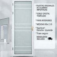 *PUERTAS ORIGINALES DE ALUMINIO IMPORTADAS*   *USO PARA INTERIORES*   *DOBLE CRISTAL TEMPLADO*  *MEDIDAS 80x 2.10* - Img 57898390