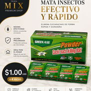 Mata Cucarachas Potente en Polvo GREEN AXE ($1 USD x 4 Sobres) - Img 56653674