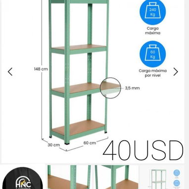Estantes de metal y madera - 2/8