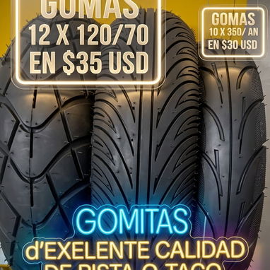 GOMAS 12/120/70 y 10 x 3.50 DE CALIDAD PARA MOTOS ELECTRICAS Y AUTOMATICAS an🛒🛞🛒 disponibles nuevas  a estrenar‼️ - Img 118838646