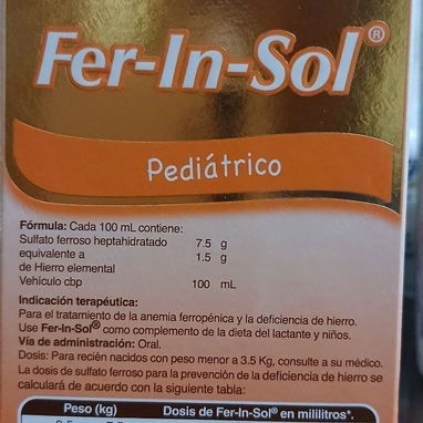 Sulfato Ferroso solución pediátrica, frasco de 50ml - 3/5