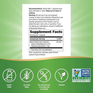 Black Cohosh 40mg, Extracto Estandarizado (Nature's Way · 120 cápsulas veganas) - 2/6