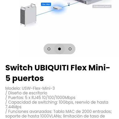 Switch UBIQUITI Flex Mini- 5 puertos Modelo: USW-Flex-Mini-3 - 2/3