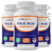 Ácido fólico pomo con 240 tabletas vegetarianas de 1mg 20 USD - Img 51346391