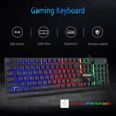 (X) BlueFinger Combo Gamer RGB Teclado Retroiluminado + Mouse Gaming LED + Alfombrilla USB para PC y Laptop - Img 126471878