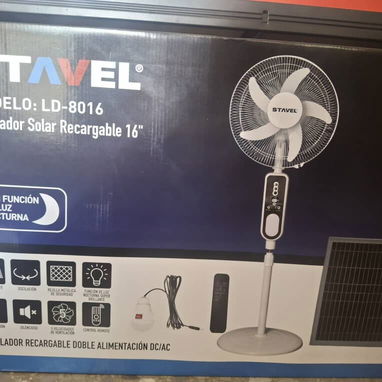 🔆 Ventilador Recargable de 16 pulgadas. Marca: STAVEL, LD-8016. Batería: LiFePO4, 7200 mAh. Potencia 26W. - Img 122853430