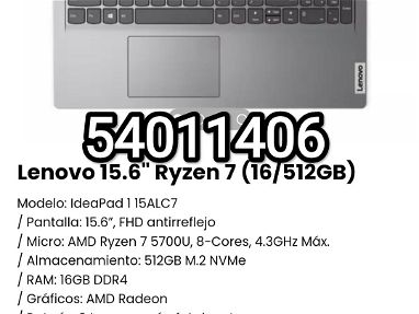 !! Laptop Lenovo 15.6" Ryzen 7 (16/512GB) Nueva en caja/Modelo: IdeaPad 1 15ALC7!! - Img main-image-45634298