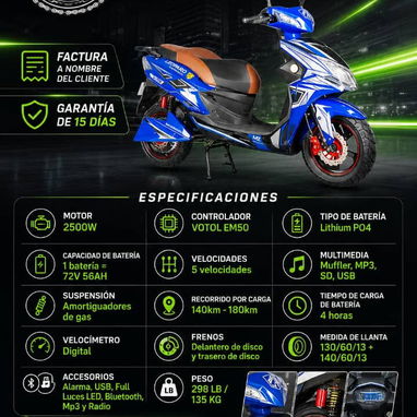 Moto eléctrica, moto de combustión, bicimoto, patineta eléctrica, triciclo, carro eléctrico, bicicleta eléctrica - Img 122787580