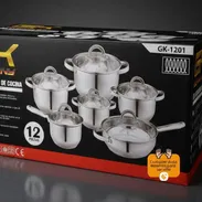 📦Juego de calderos  🔺Sirven para infrarrojo e inducción  🔺Traen 12 piezas  🔺Acero inoxidable  💸70USD - Img 56899866