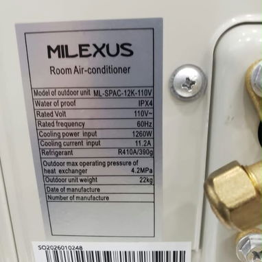 Split Milexus 110V 1 tonelada ⚫️* - 3/4