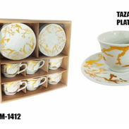 Juego de 6 tasa c/ platillos, porcelana - Img 55955554