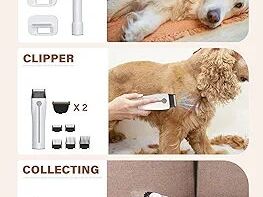 Aspiradora para perros para aseo de pelo, kit de aseo de mascotas de 3 litros con 5 herramientas profesionales, - Img main-image