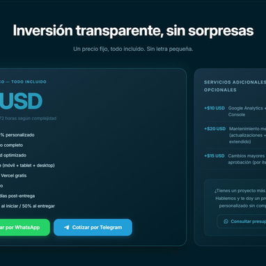 🚀 SITIO WEB PROFESIONAL en 24 a 72h por 50 USD. (Página de ventas • Portafolio • Web para negocio) - Img 119789079