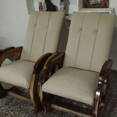 Sillones Comadrita de Madera Tapizados - 3/3