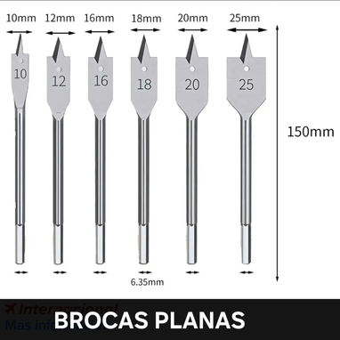 Set de barrenas planas para madera/ Brocas planas - 2/2