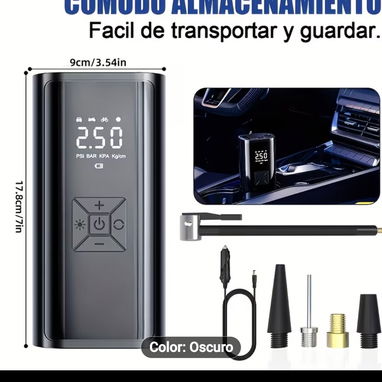 🚗💨 ¡NO DEJES QUE UNA GOMA BAJA ARRUINE TU DÍA! 💨🚗 ¿Vas saliendo y descubres una llanta baja? 😩 Con este Compresor - Img 125637366
