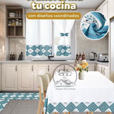 Juegos de cocina ✨Mantel ✨Dos alfombras ✨Un juego de cortinas decorativas (G&L) - Img 123795039