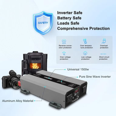 MFUZOP inversor de onda pura 1500W con pico de 3000W - Img 124225386