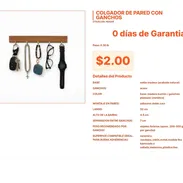 Diseño natural destaca en este Colgador de pared con ganchos de acero VPT#-0096 - Img 55444844