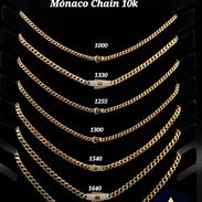 Cadenas y manillas monaco de oro 10k original - Img 57528209