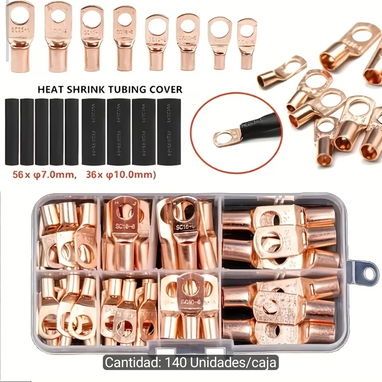 Kit de conectores terminales redondos de argolla para batería sistema solar, su moto - 10/10