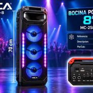 🎶 MICA MC-2582-8 | Bocina portátil de 8” ✅ Sonido potente y luces LED multicolor 🌈 ✅ Conexión Bluetooth, USB, AUX y - Img 58020626