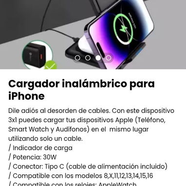 Cargador inalámbrico para iPhone. Nuevo - Img 105471525