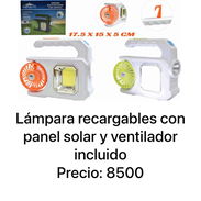Lámpara recargable con panel solar y ventilador - Img 55801405