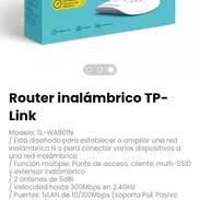 Router inalámbrico TP-Link. Incluye cable de red,  transformador, e inyector PoE pasivo - Img 54709692