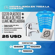 🚰 Llave mezcladora de lavamanos + 🚿 Rejilla de piso + 🧺 Cesto plástico - Img 58115830