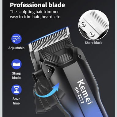 KEMEI KM-2272 - Cortadora de pelo profesional para hombres, cortadora de pelo inalámbrica - Img 123508373