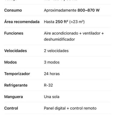 Aire Acondicionado Portátil 110 V - 2/2
