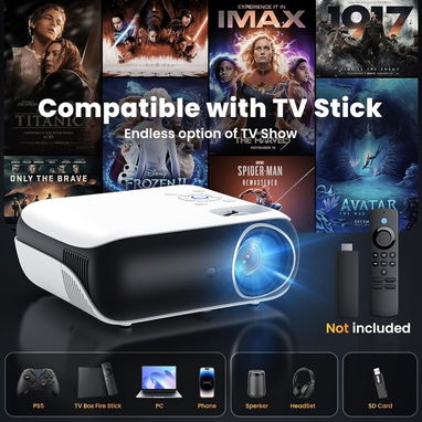 HAPPRUN Proyector, proyector Bluetooth nativo 1080P - Img 123379486