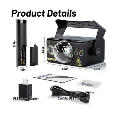 Luz de Discoteca LED RGB OIEZISRO con Control Remoto y Sensor de Música para Fiestas - Img 123617607