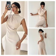 Deluxe Cream - Vestido Elegante de Línea A para Mujer con Lápiz - Img 52832441