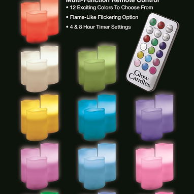 🕯️ Velas LED grandes sin llama, 3 colores cambiantes, cera real, mando a distancia, funcionan con 3 pilas AAA - Img 127139513