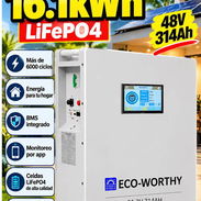 GANGA🔋 Batería 16KW ⚡ ECO-WORTHY LifePO4 48V 314Ah . Inteligente Bluetooth ✅ SELLADA - Img 58418087