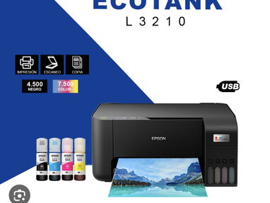 Oferta exclusiva EPSON ECOTANK L3210 nueva en caja multifuncional+sistema de tinta de fabrica+kit de tinta - Img 59842751