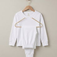 Set de Pijama de Dos Piezas Blanco - Pulóver Manga Larga y Mono (Nuevo) - Img 56206878