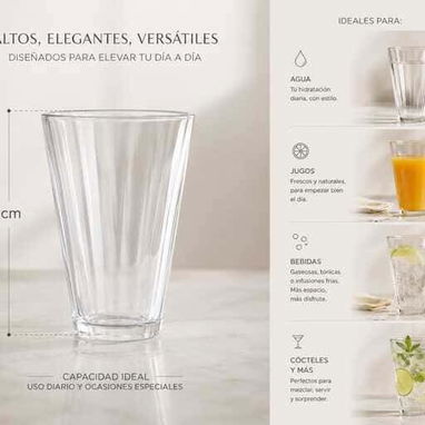 Set de vasos de vidrio (3 piezas) 🥤✨ 💰7 USD Clásicos, prácticos y resistentes para el uso diario. 📞56249037 - Img 125918882
