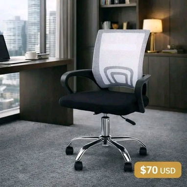 80244 - Silla de Escritorio con Ruedas Classic 95x65x52cm Thinia Home (Rosa y Blanca) 🚨🚨 Rebaja de precio 70 usd🚨🚨 - Img 122428912