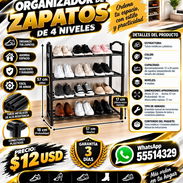 ORGANIZADOR DE ZAPATOS DE 4 NIVELES, CON FACTURA Y GARANTÍA. VARIEDAD DE ZAPATERAS U ORGANIZADORES NUEVOS EN CAJA - Img 57861744