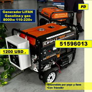 PD-615-Plantas electricas-Generador LIFAN Gasolina y gas 8000w 110-220v....1200 USD...51596013 - Img 55915362