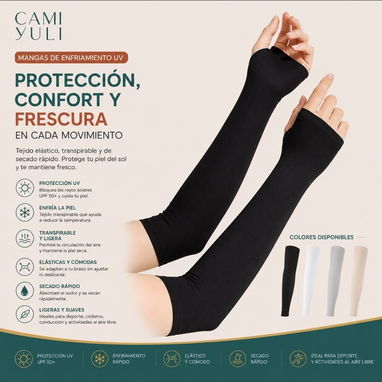 🛍️ Mangas para el sol  💵 Precio: $8 USD (dólares) 🎨 Colores disponibles: Negro, Blanco, Gris - 2/3