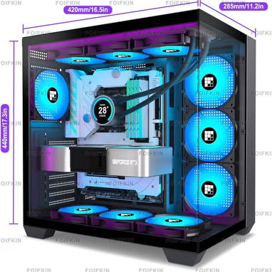 Chasis GAMING Pecera Panoramic Paneles de Vidrio Templado Moderno - Img 122537945
